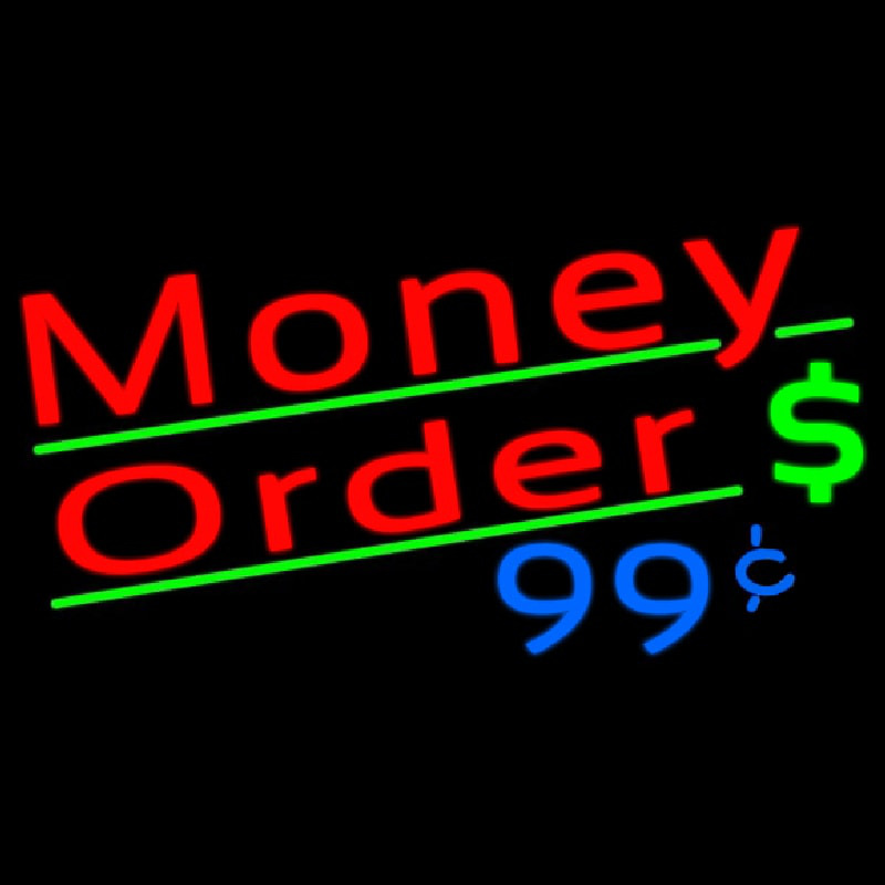 Red Money Order Dollar Logo Neon Skilt