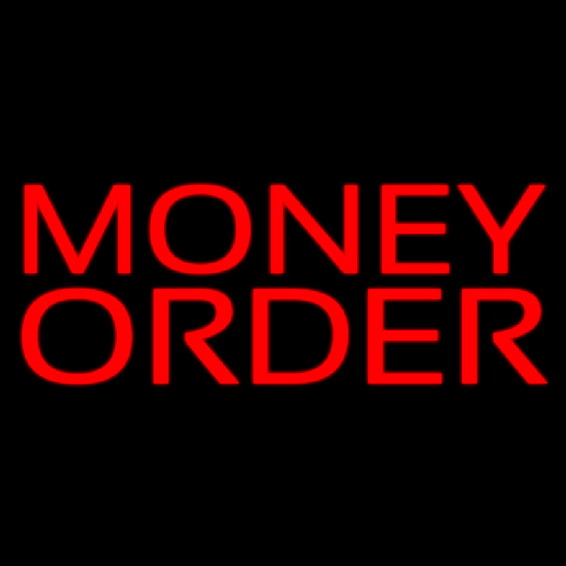 Red Money Order Neon Skilt