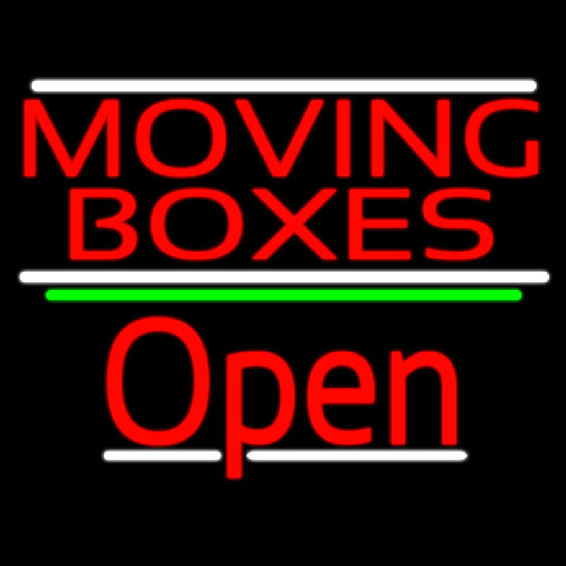 Red Moving Bo es Open 3 Neon Skilt