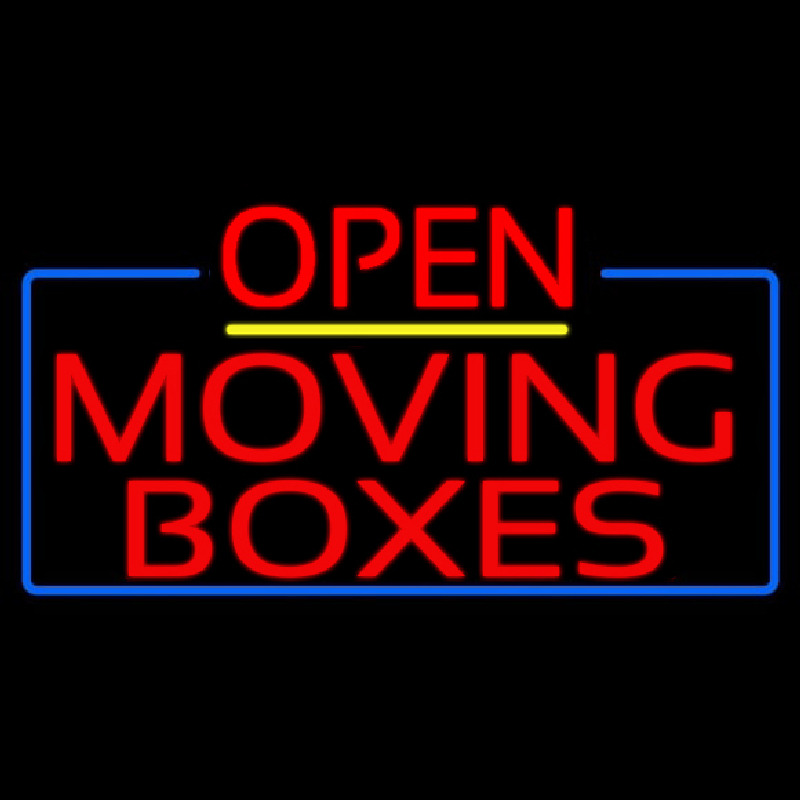 Red Moving Bo es Open 4 Neon Skilt