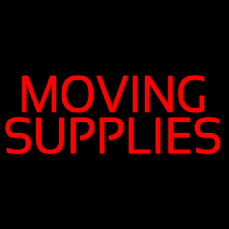 Red Moving Supplies Block Neon Skilt