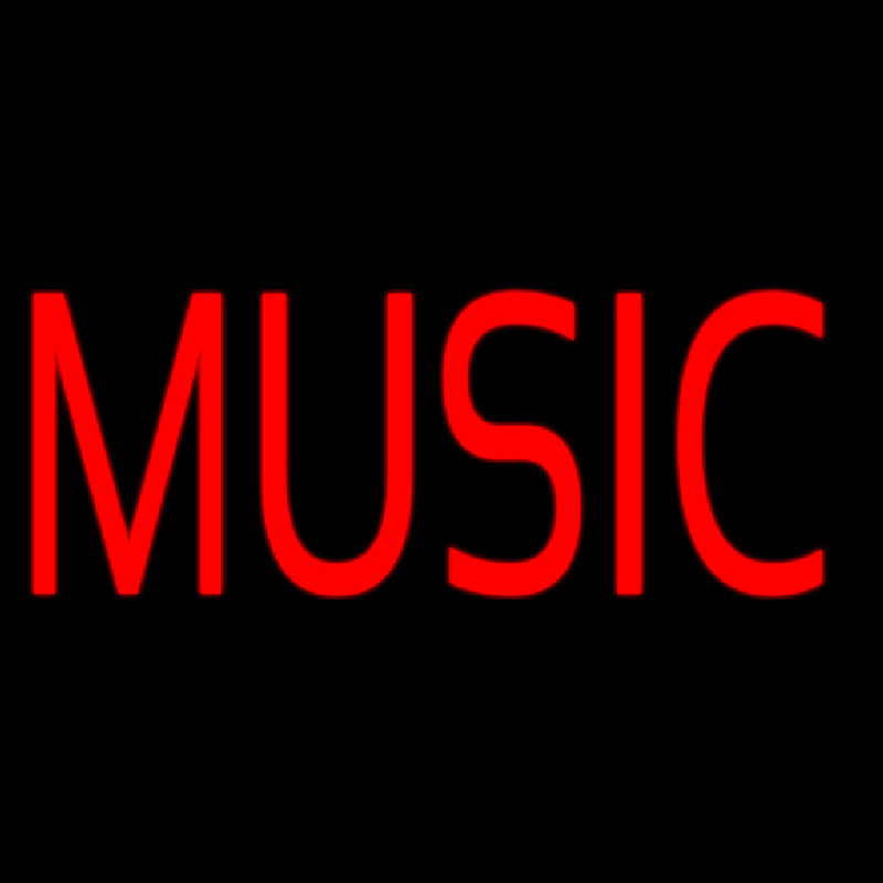 Red Music Block Neon Skilt