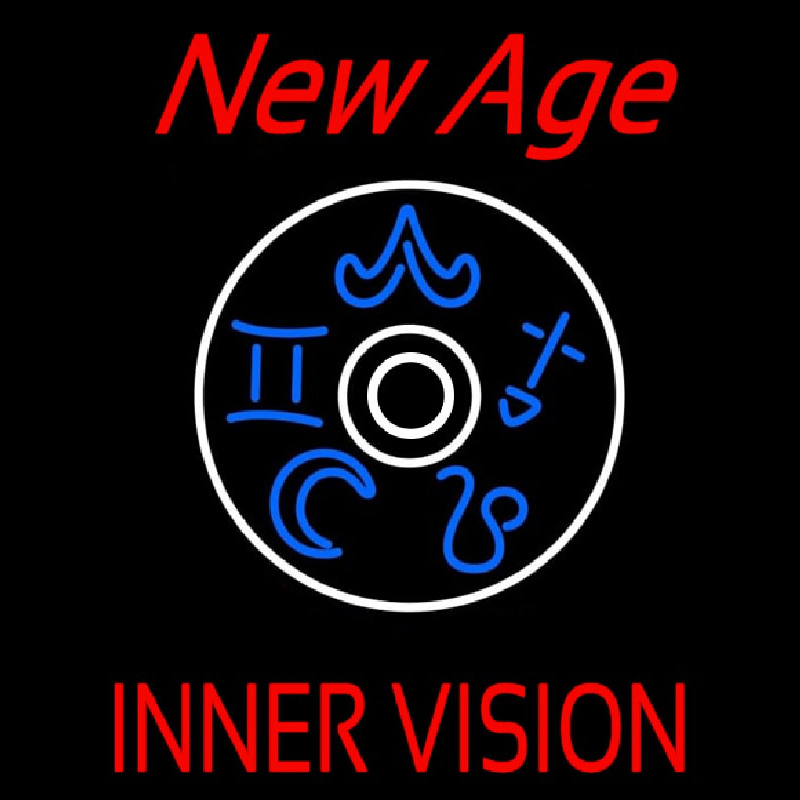 Red New Age Inner Vision Neon Skilt
