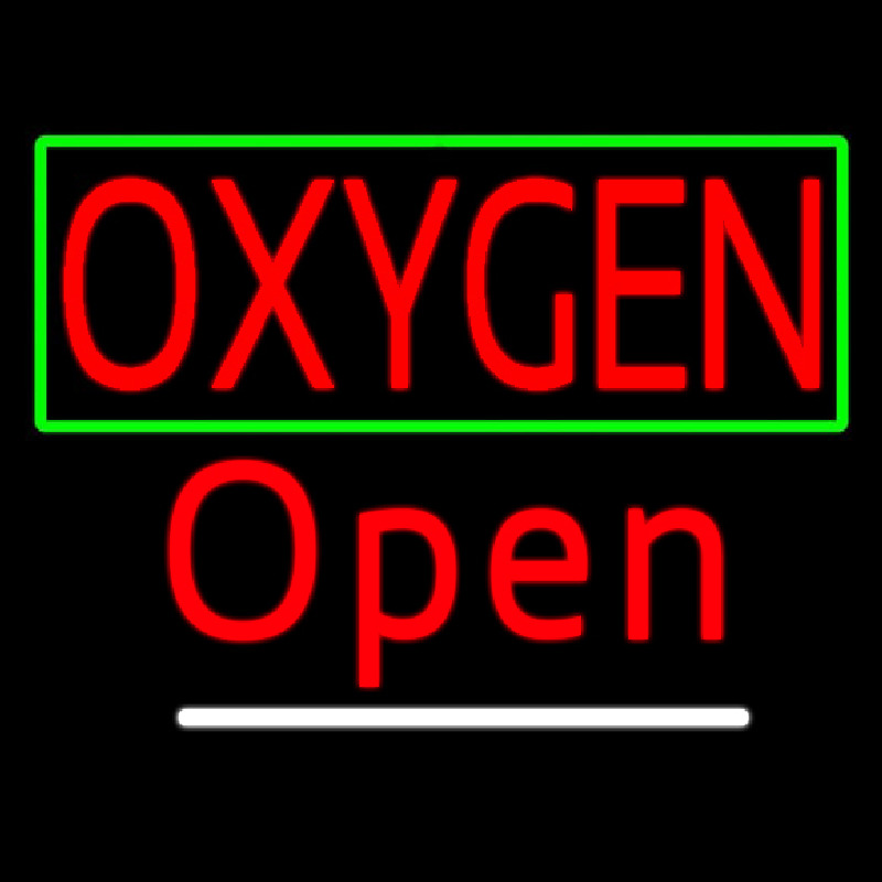 Red O ygen Open Neon Skilt