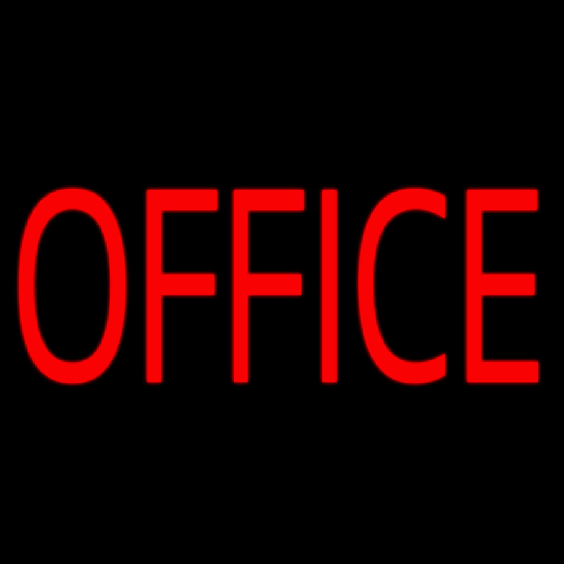 Red Office Neon Skilt