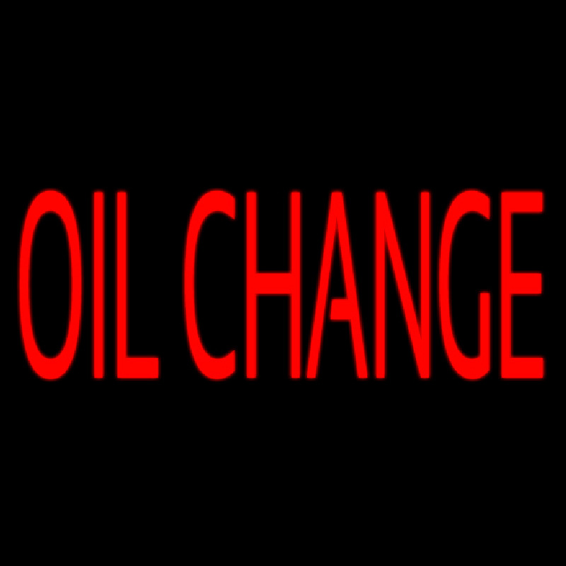 Red Oil Change Neon Skilt