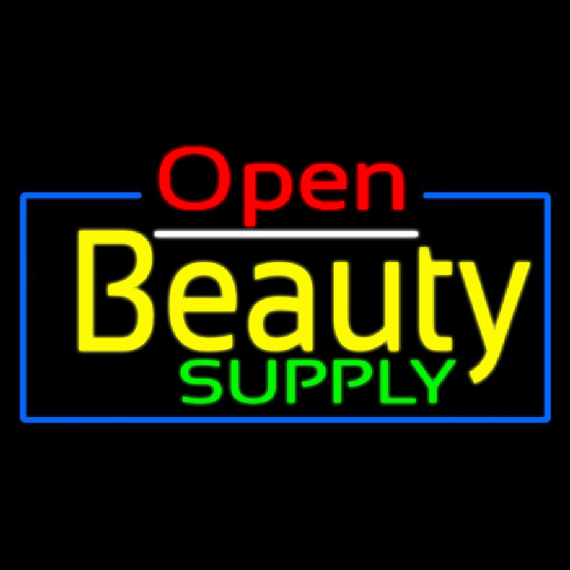 Red Open Beauty Supply Neon Skilt