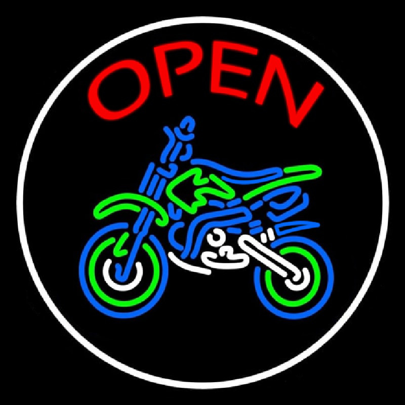 Red Open Bike Logo Neon Skilt
