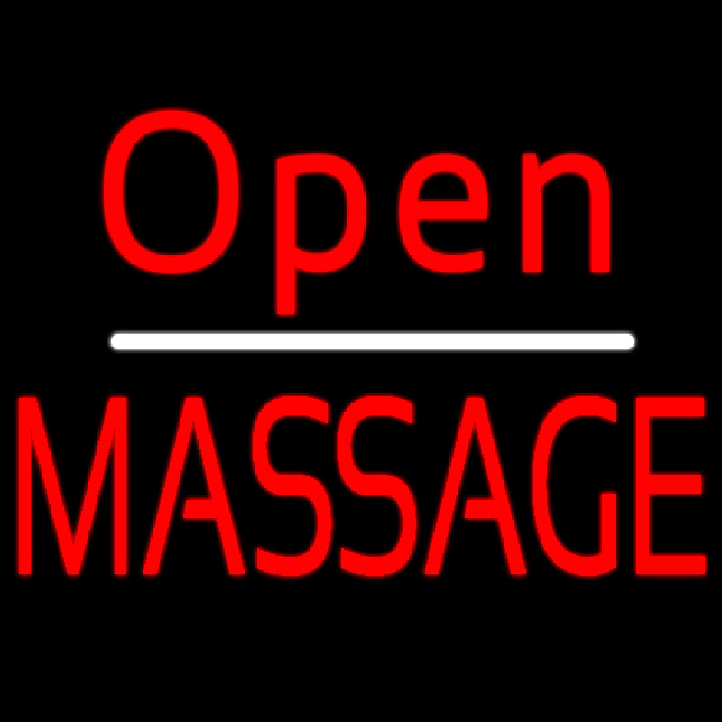 Red Open Massage Neon Skilt