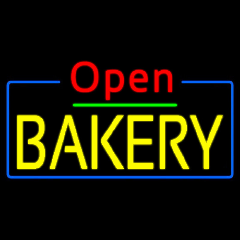 Red Open Yellow Bakery Neon Skilt