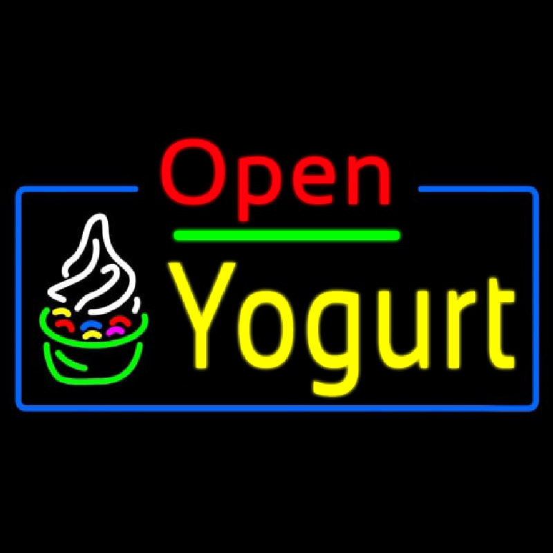 Red Open Yogurt Neon Skilt