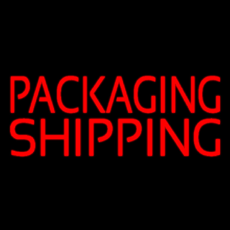 Red Packaging Shipping Block Neon Skilt