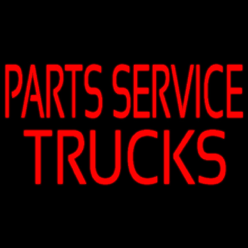 Red Parts Service Trucks Neon Skilt
