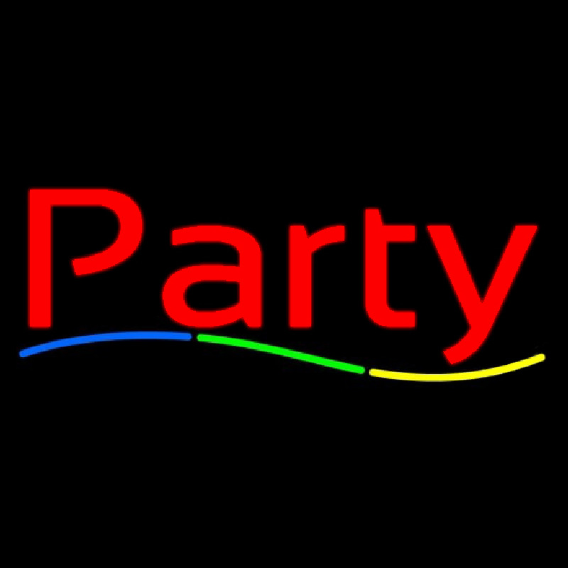 Red Party Neon Skilt