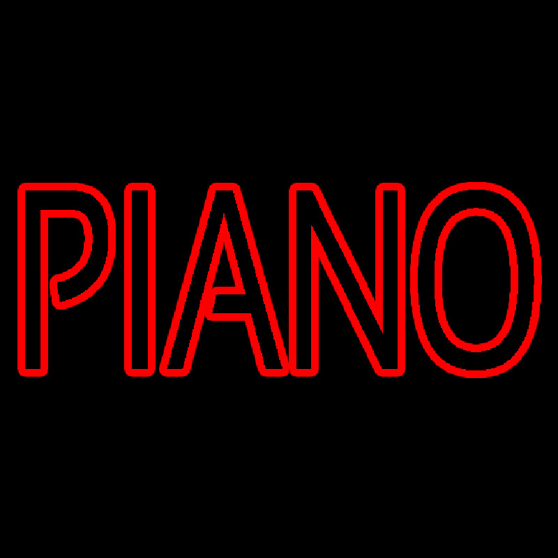 Red Piano Block Neon Skilt
