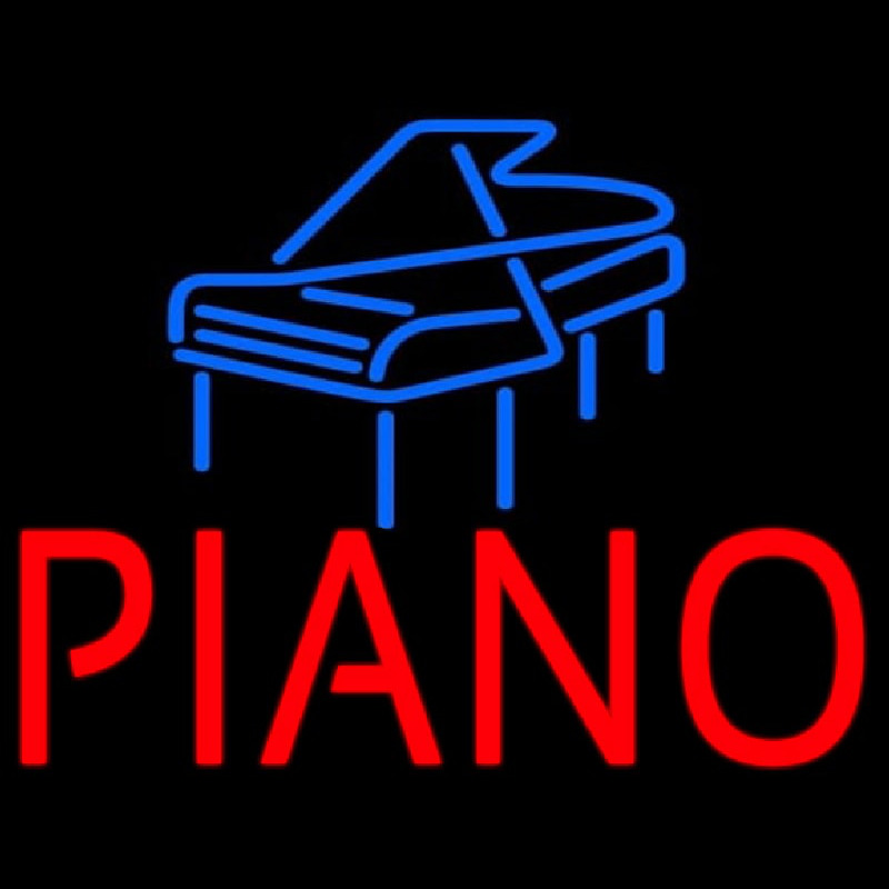Red Piano Blue Logo 1 Neon Skilt