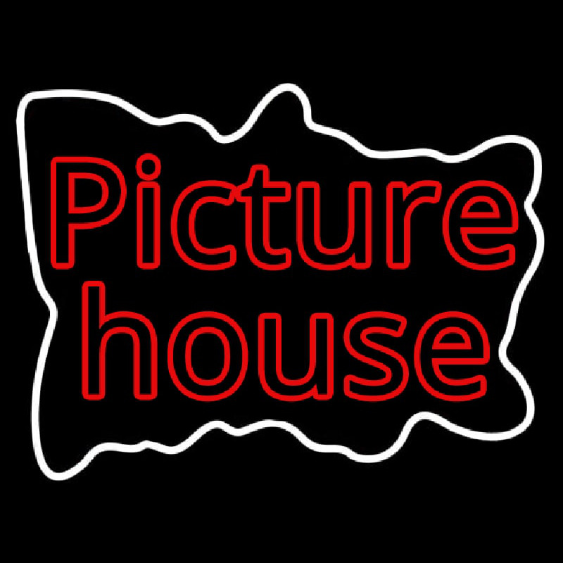 Red Picture House Neon Skilt