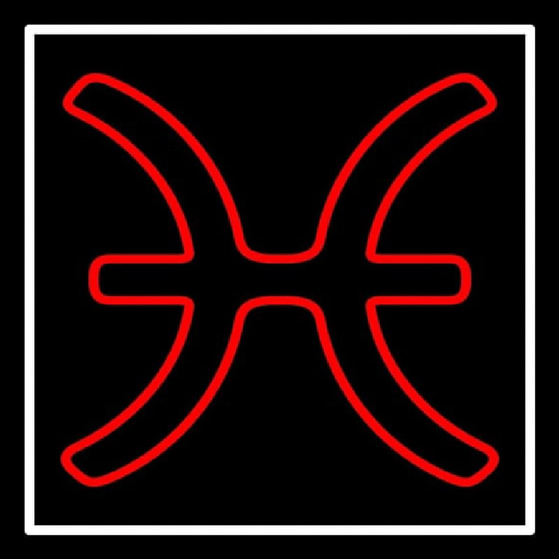 Red Pisces Neon Skilt