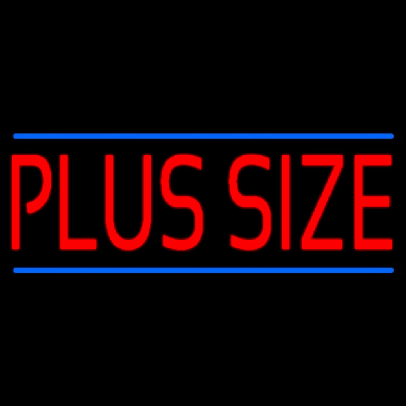 Red Plus Size Blue Lines Neon Skilt