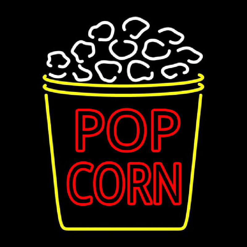 Red Pop Corn Logo Neon Skilt