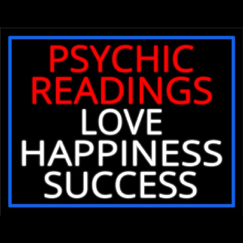 Red Psychic Readings And Love Happiness With Border Success Neon Skilt