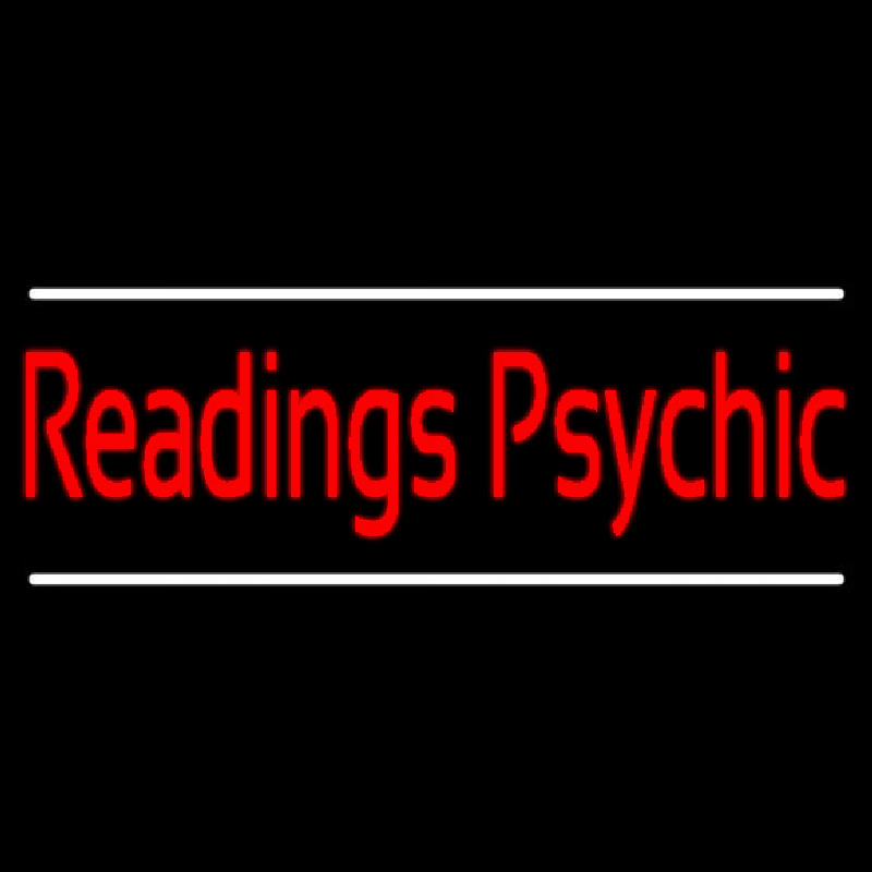 Red Psychic Readings White Line Neon Skilt