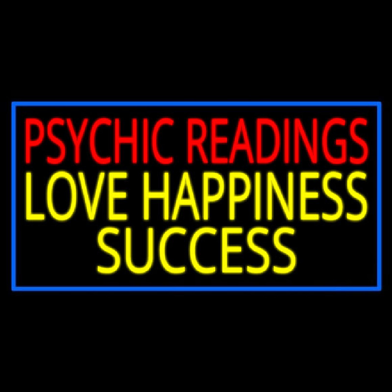 Red Psychic Readings Yellow Love Happiness Success Neon Skilt