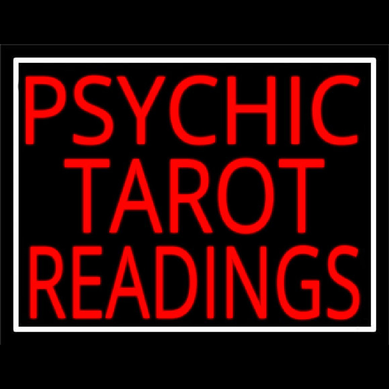 Red Psychic Tarot Readings Block Neon Skilt