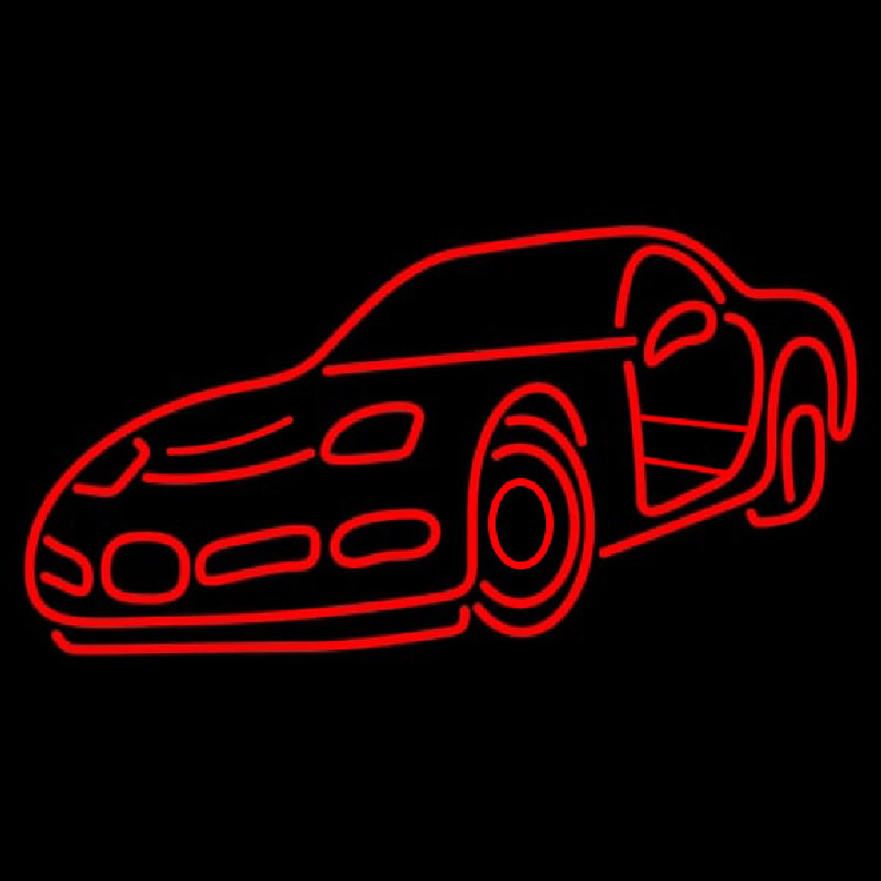 Red Racing Car Neon Skilt