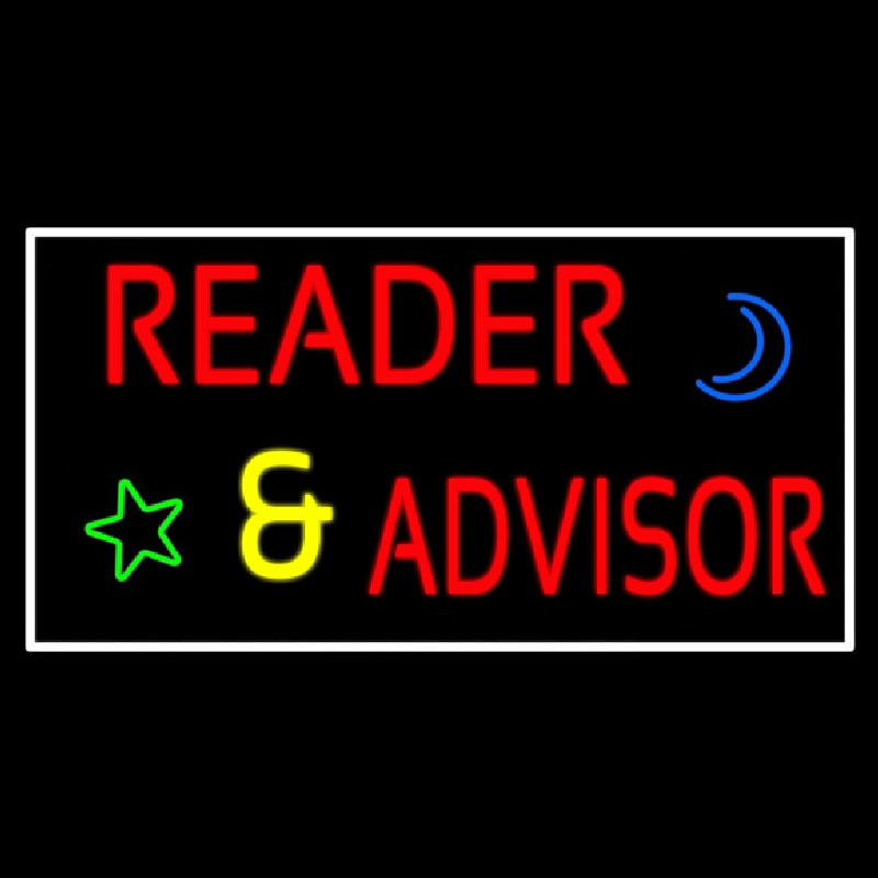 Red Reader Advisor With Border Neon Skilt