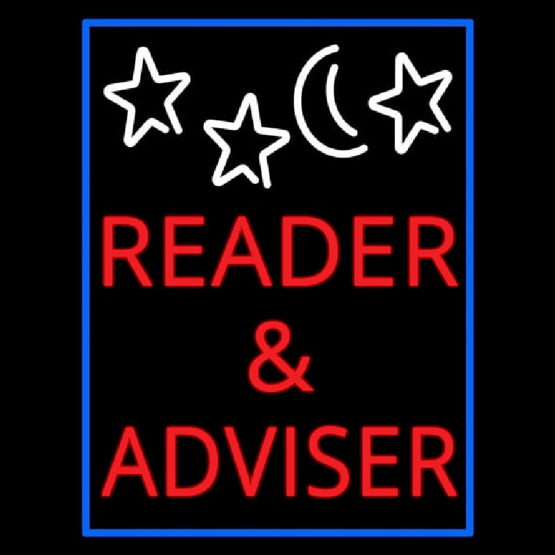 Red Reader And Advisor Neon Skilt