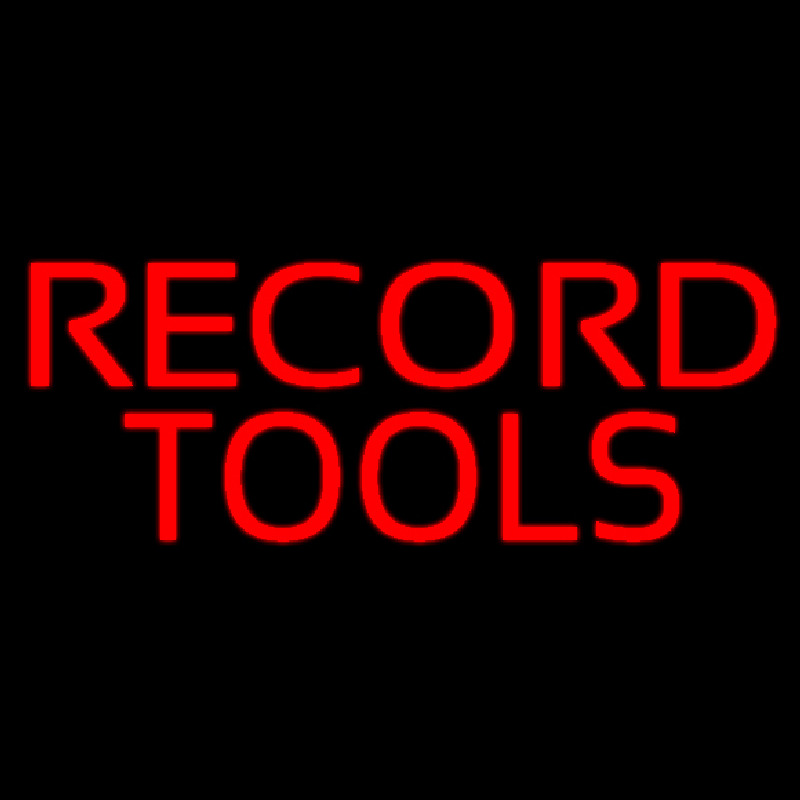 Red Record Tools 1 Neon Skilt