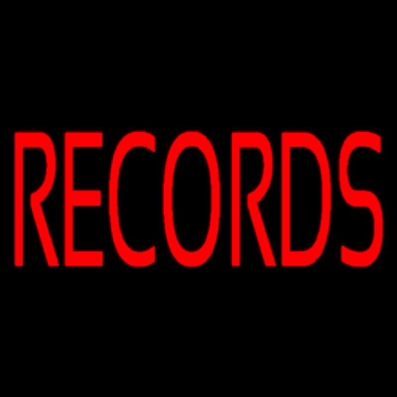 Red Records Block Neon Skilt