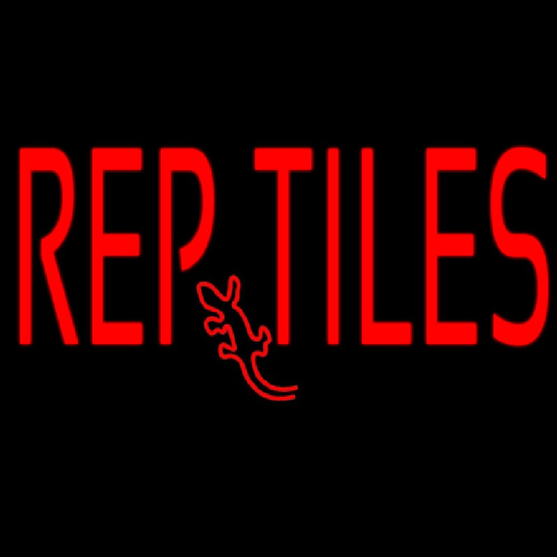 Red Reptiles Block 2 Neon Skilt