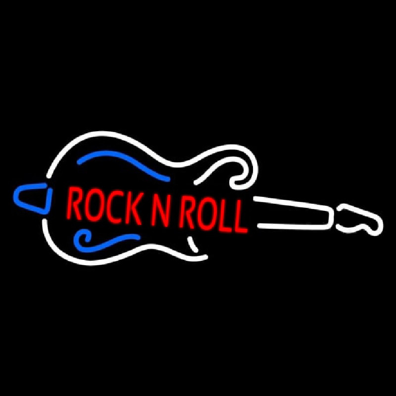 Red Rock N Roll Guitar 1 Neon Skilt