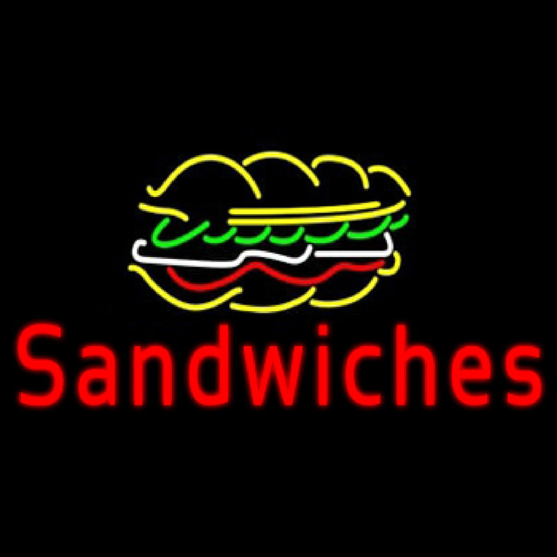Red Sandwiches Neon Skilt