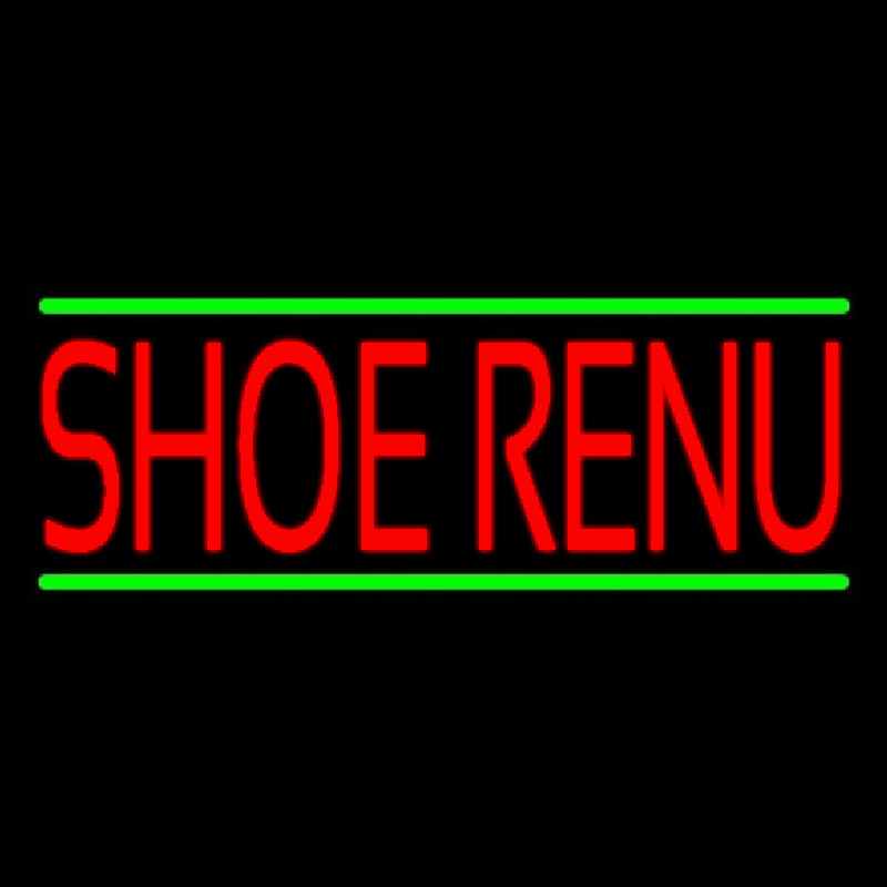 Red Shoe Renu Green Line Neon Skilt