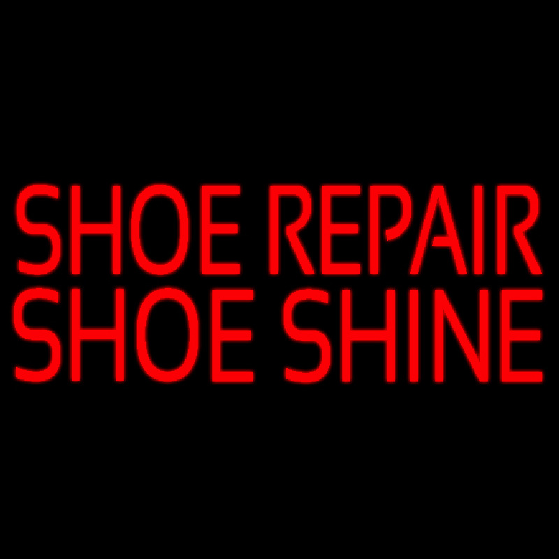 Red Shoe Repair Shoe Shine Neon Skilt