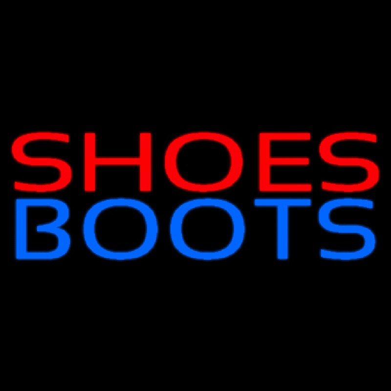 Red Shoes Blue Boots Neon Skilt