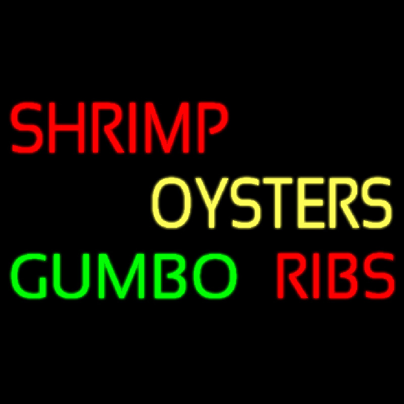 Red Shrimp Block 2 Neon Skilt