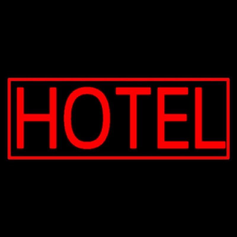 Red Simple Hotel Neon Skilt