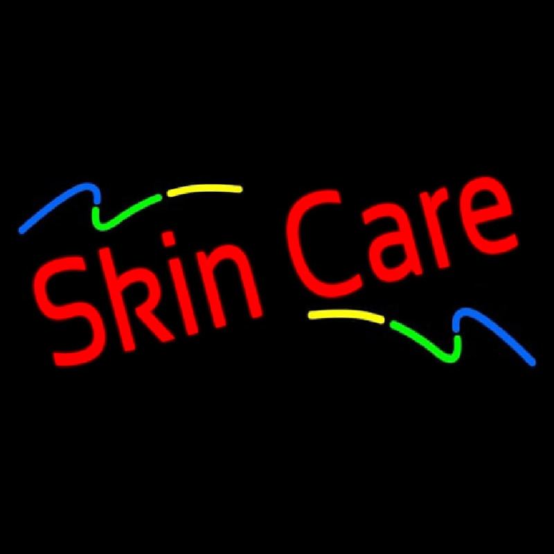 Red Skin Care Multi Colored Waves Neon Skilt