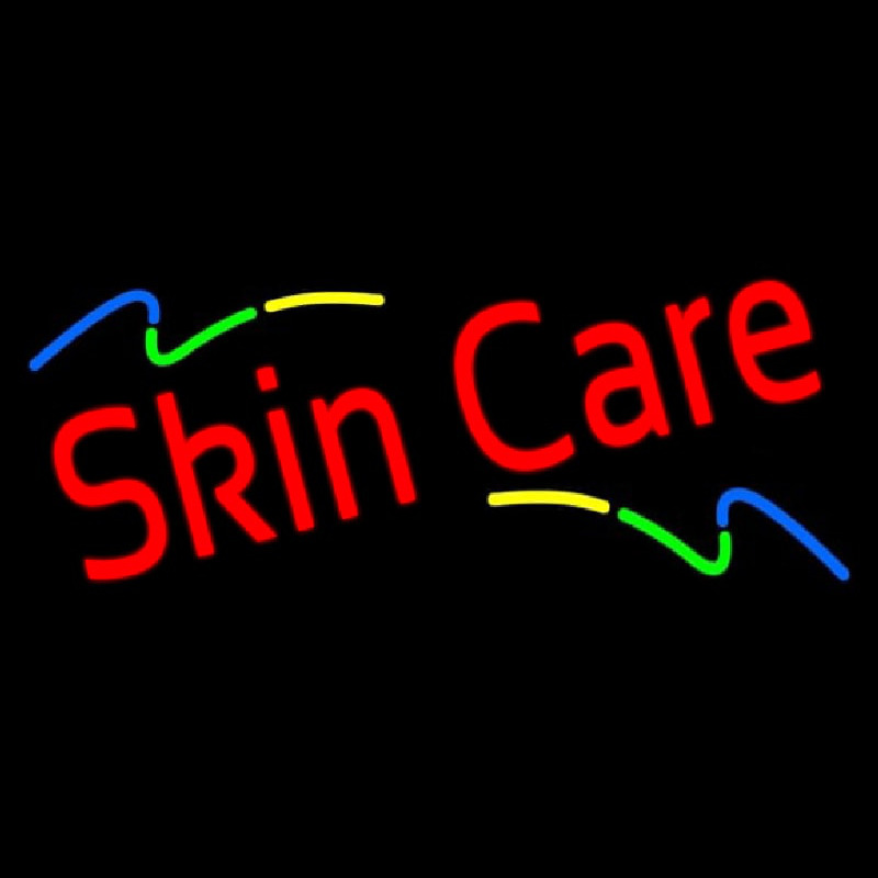Red Skin Care Multi Colored Waves Neon Skilt