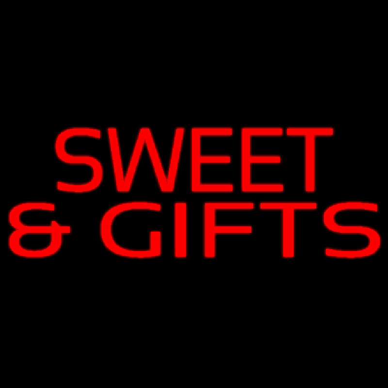Red Sweets And Gifts Neon Skilt