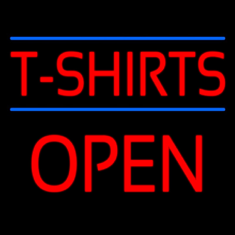 Red T Shirts Block Open Neon Skilt