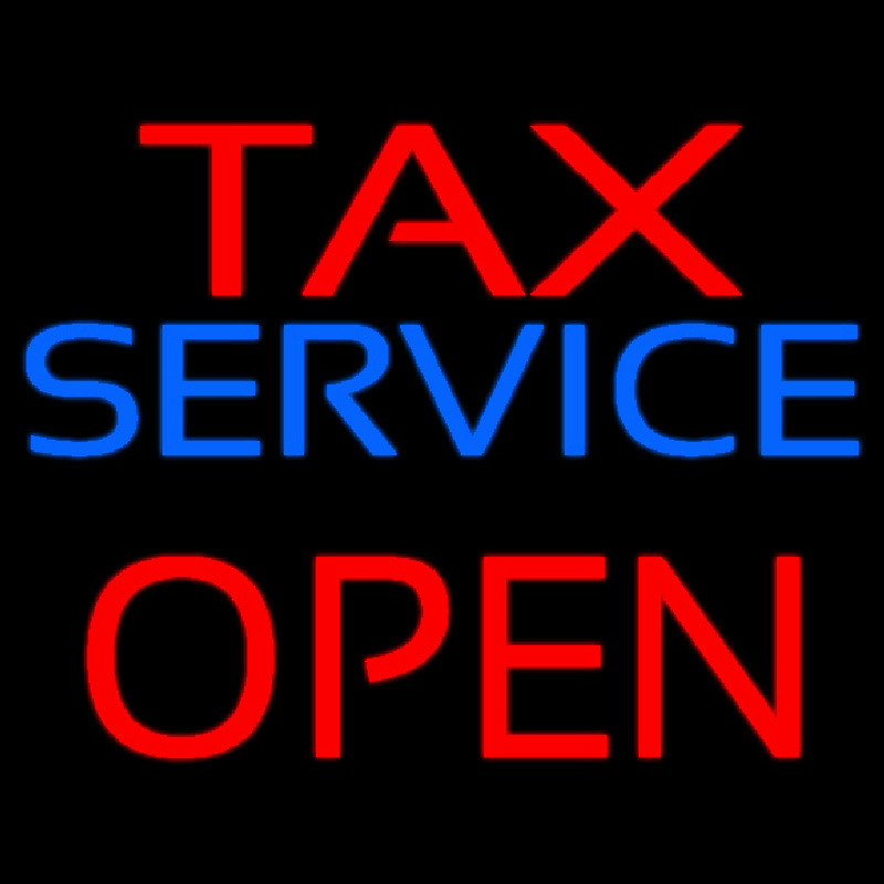 Red Ta  Service Open Neon Skilt