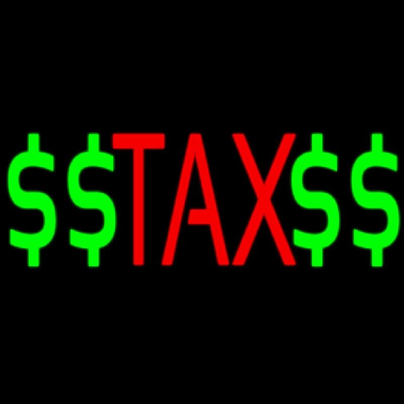 Red Ta  With Dollar Logo Neon Skilt