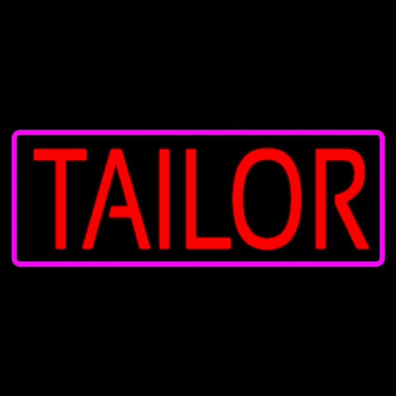 Red Tailor With Pink Border Neon Skilt