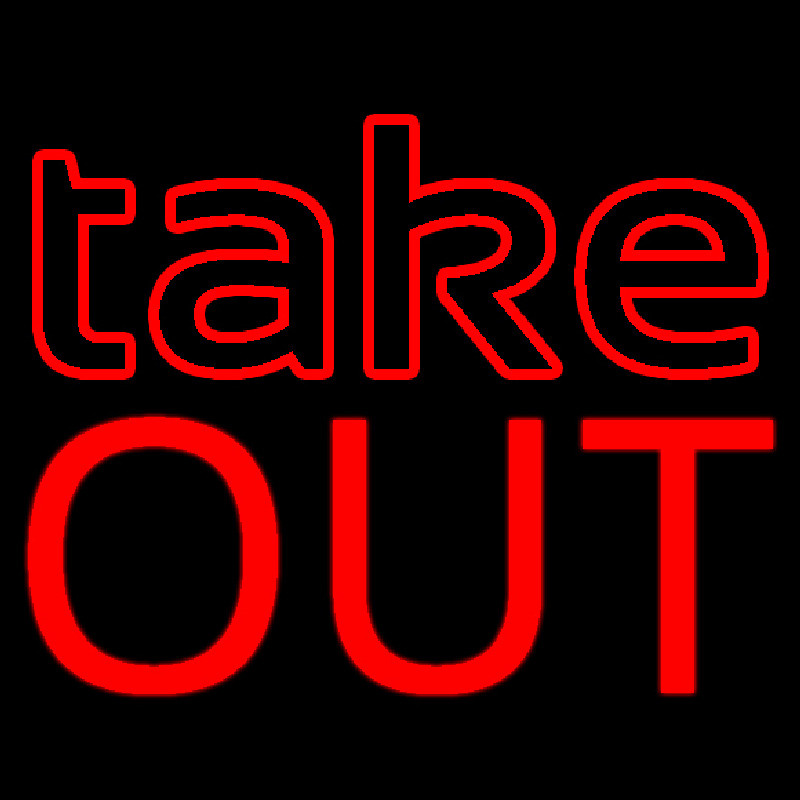 Red Take Out Neon Skilt