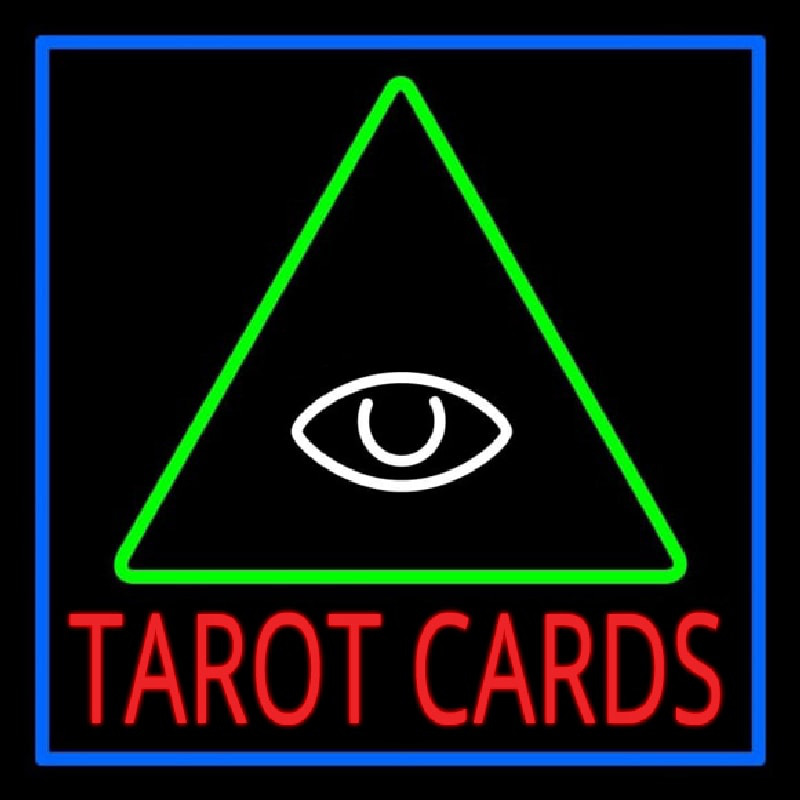 Red Tarot Cards Logo Neon Skilt